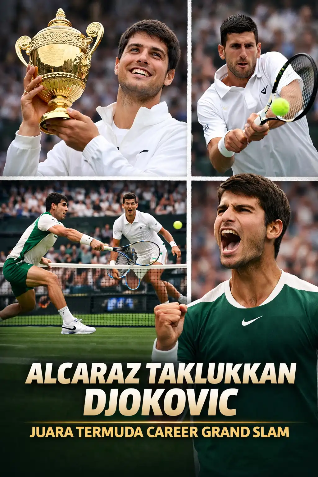 Read more about the article Alcaraz Taklukkan Djokovic, Jadi Juara Termuda Career Grand Slam